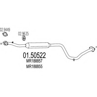 MTS 01.50522 Middle Silencer